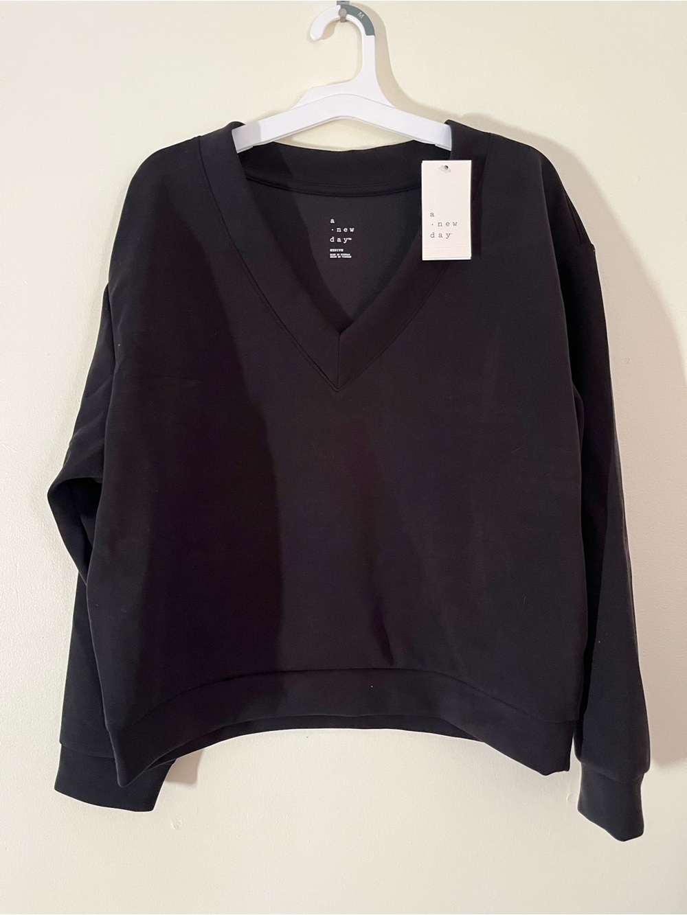 a new day Black V-Neck Pullover Sweater